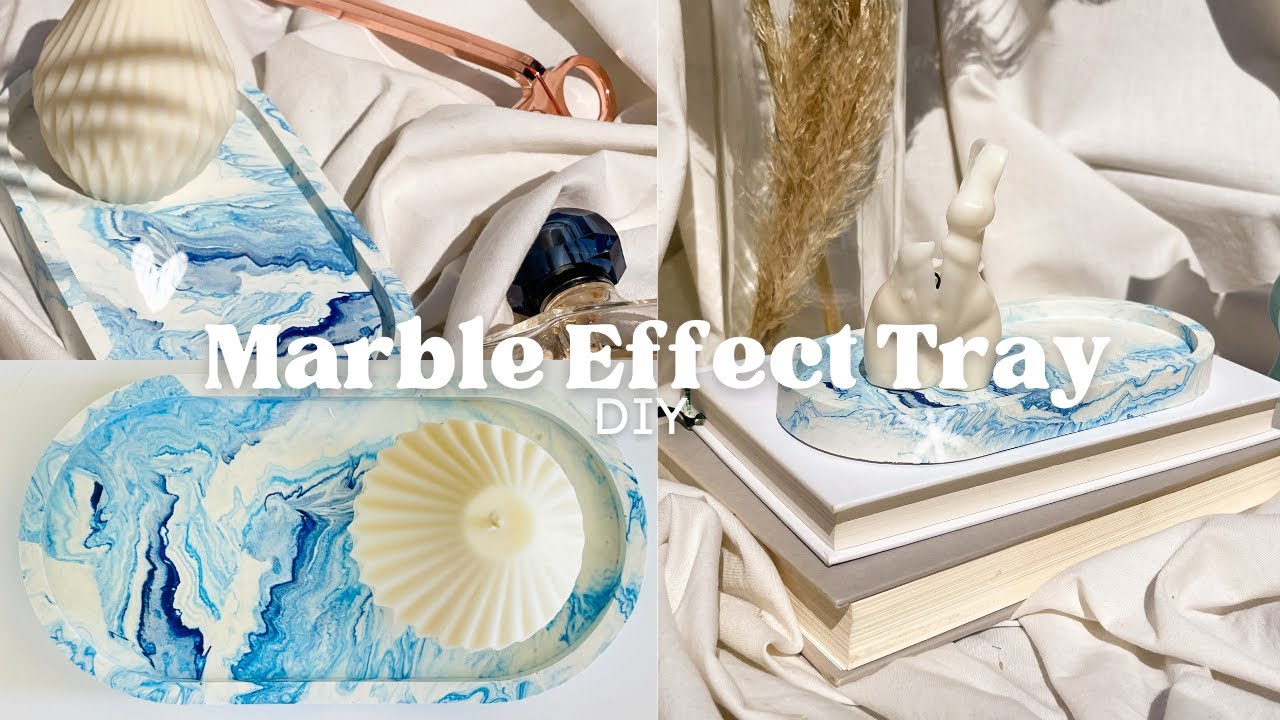 Tutorial Jesmonite marble tray | How to do a marble effect with Jesmonite? | Eco Resin | Craft idea