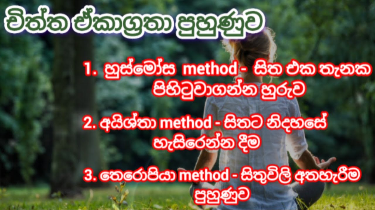 චිත්ත ඒකාග්‍රතාව වර්ධනය කර ද්විතීයික වින්දනයන් වලට සම වැදෙන්න..දෛනිකව කල යුතුම භාවනාව.. 