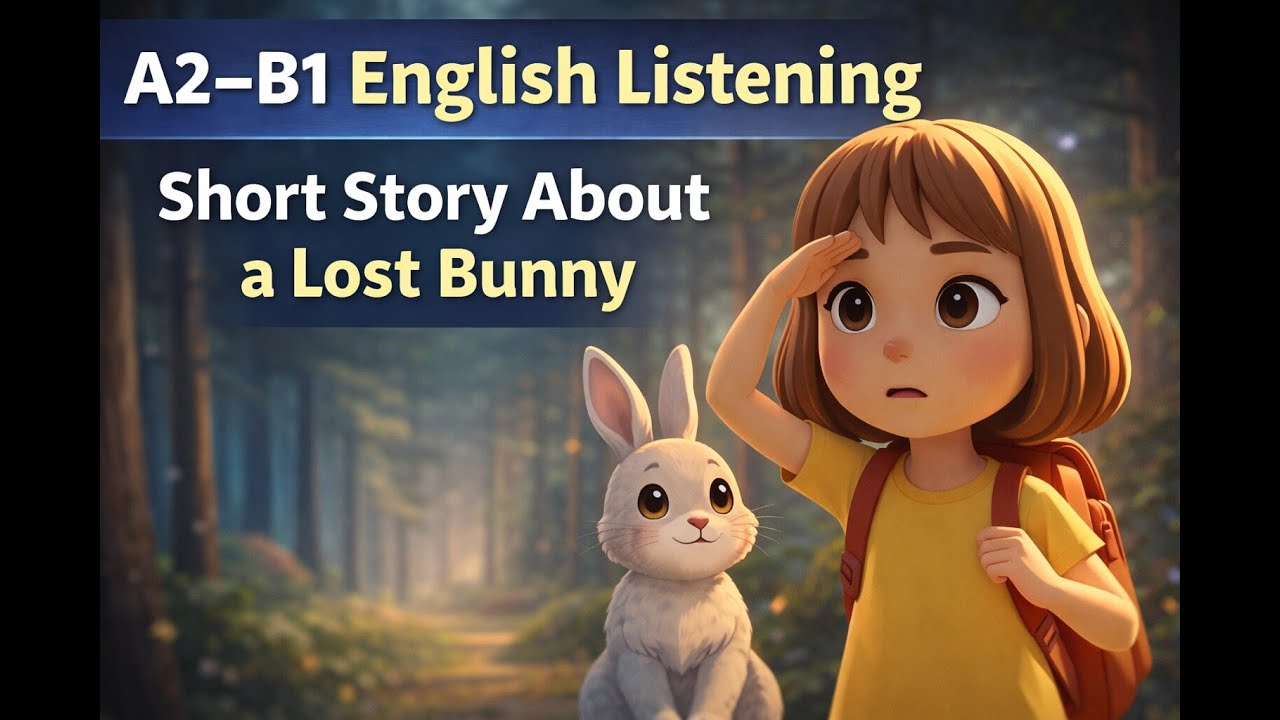 English Listening Practice (A2–B1) | A Short Story About a Lost Bunny (With Subtitles)