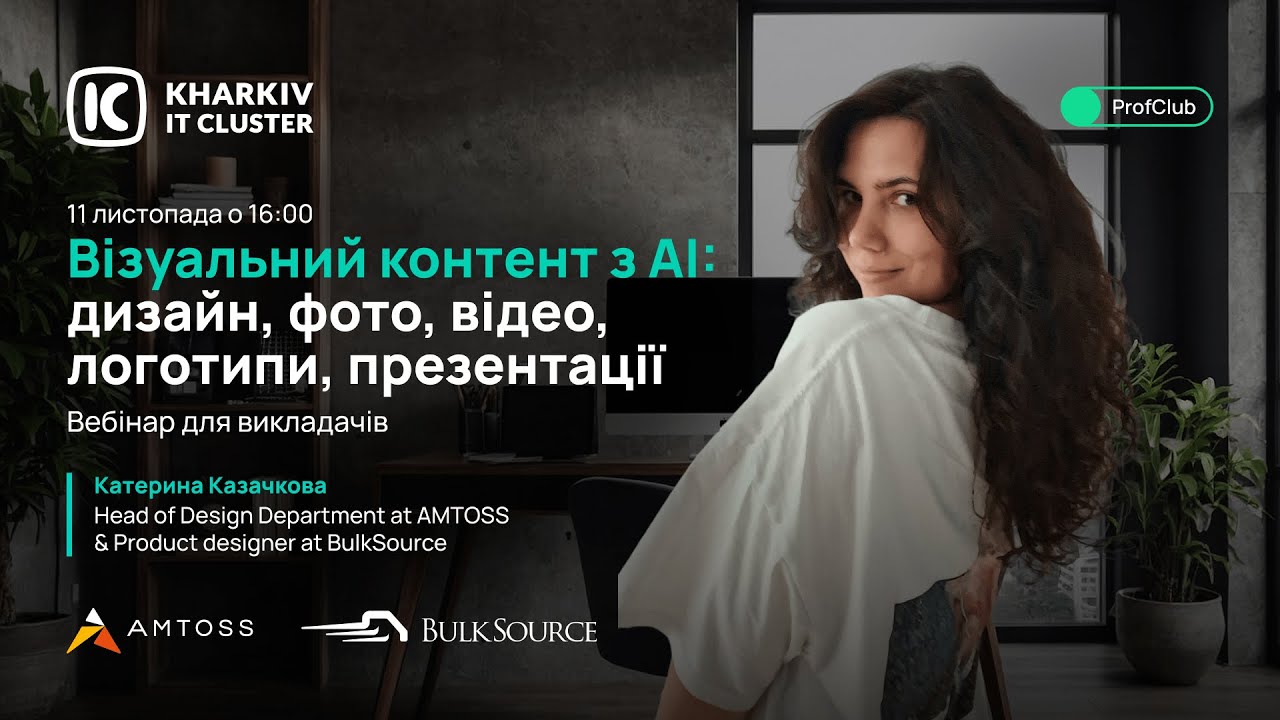 🎓ProfClub. Візуальний контент з АІ: дизайн, фото, відео, логотипи, презентації