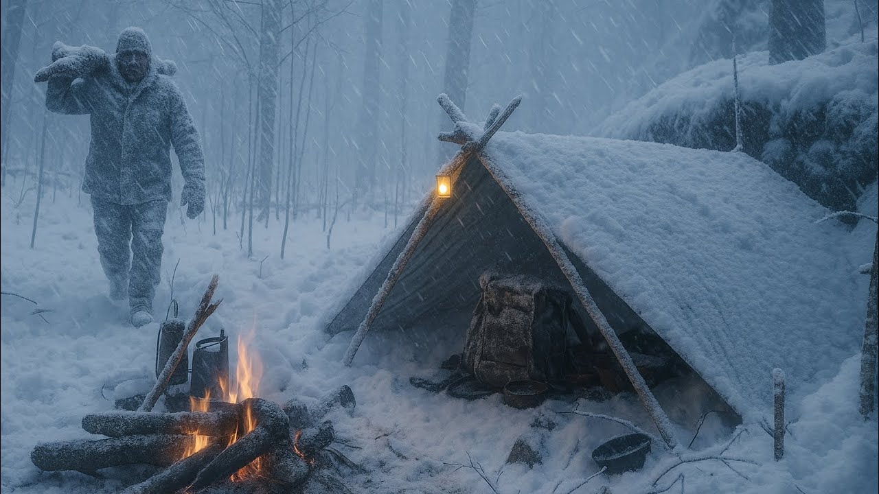 Extreme Winter Survival: 3 Days Alone at -19°C Without Gear — Blizzard, Fire, Survival