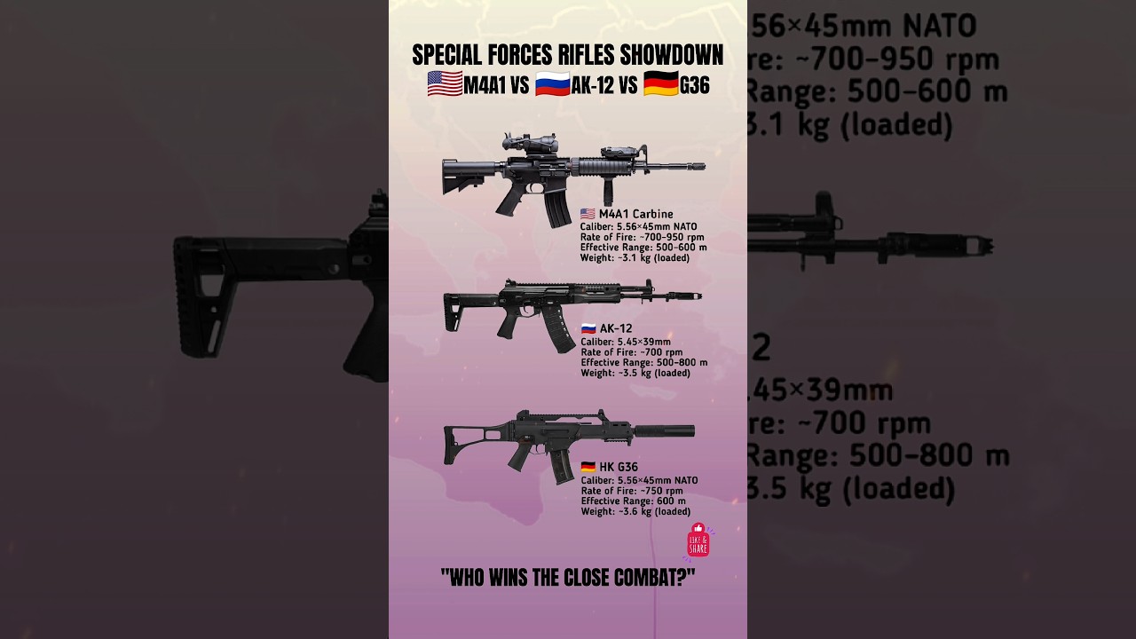 Elite Rifles Clash: M4A1 vs AK-12 vs G36