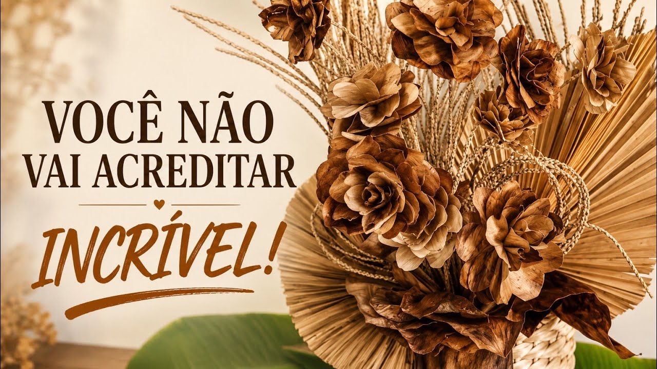 Como fazer Flores de Folha de Bananeira  passo a passo e lindos  arranjos.
