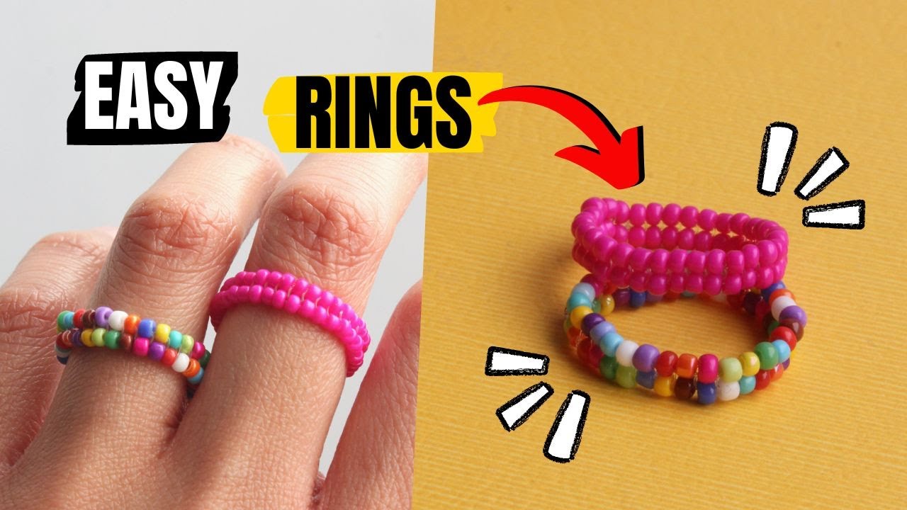 Anillos f&aacute;ciles con Mostacillas 🌟💖|  Anillos Aesthetic