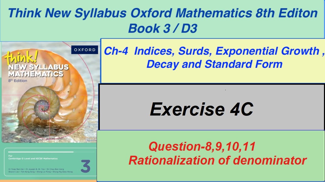 Упражнение 4C, вопросы 8, 9, 10, 11, учебник Think New Syllabus Oxford Mathematics, 8-е издание, ...