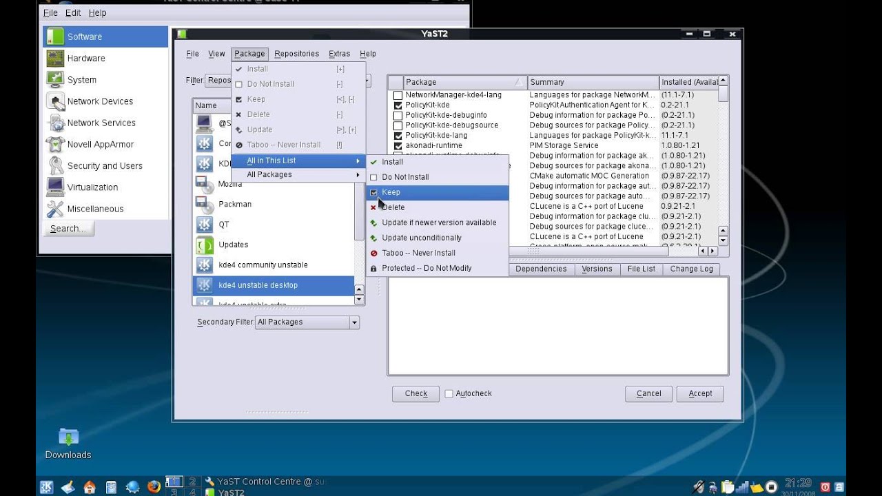 Yast Package Management