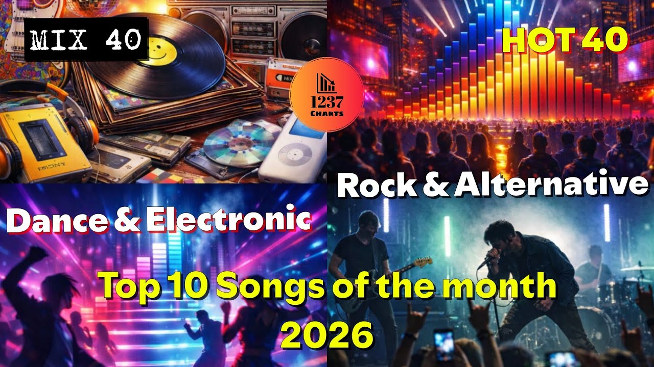 January 2026 - Top 10 Songs of the Month - Rock & Alternative / Dance & Electronic / Hot 40 / Mix 40
