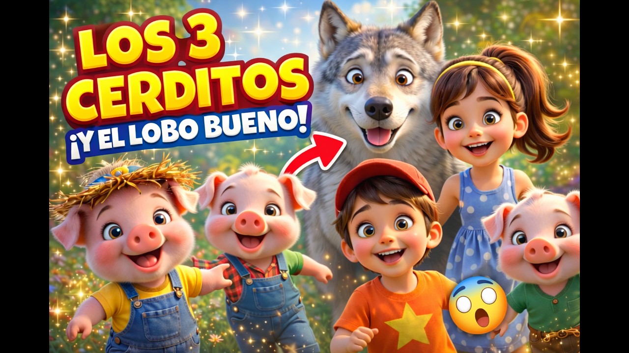 Los 3 Cerditos 🐷✨ Cuento Infantil Animado ⭐ Marco y Mía ayudan al Lobo 🐺
