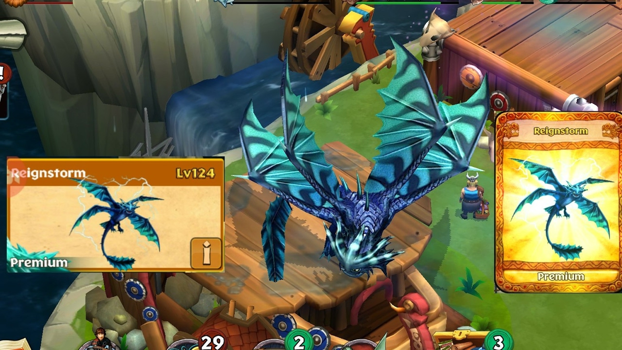 Reignstorm max level 124-premium dragon||Dragons rise of berk