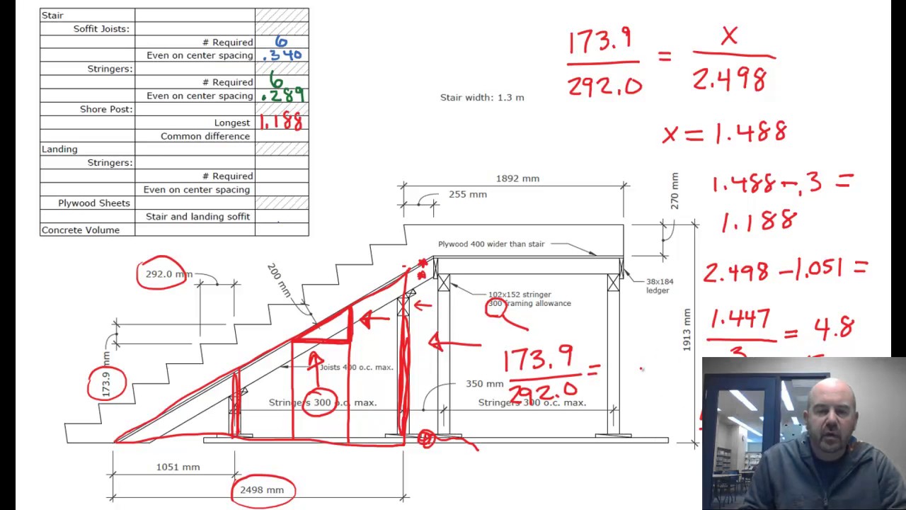 Concrete Stair Formwork Calculations