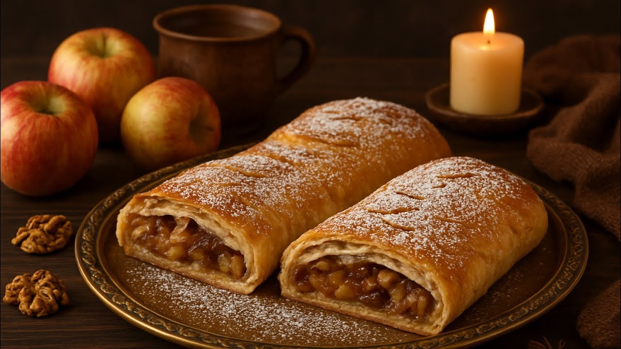 Deutscher Klassiker: Omas Apfelstrudel in nur 30 Minuten! 🍏✨ #Apfelstrudel