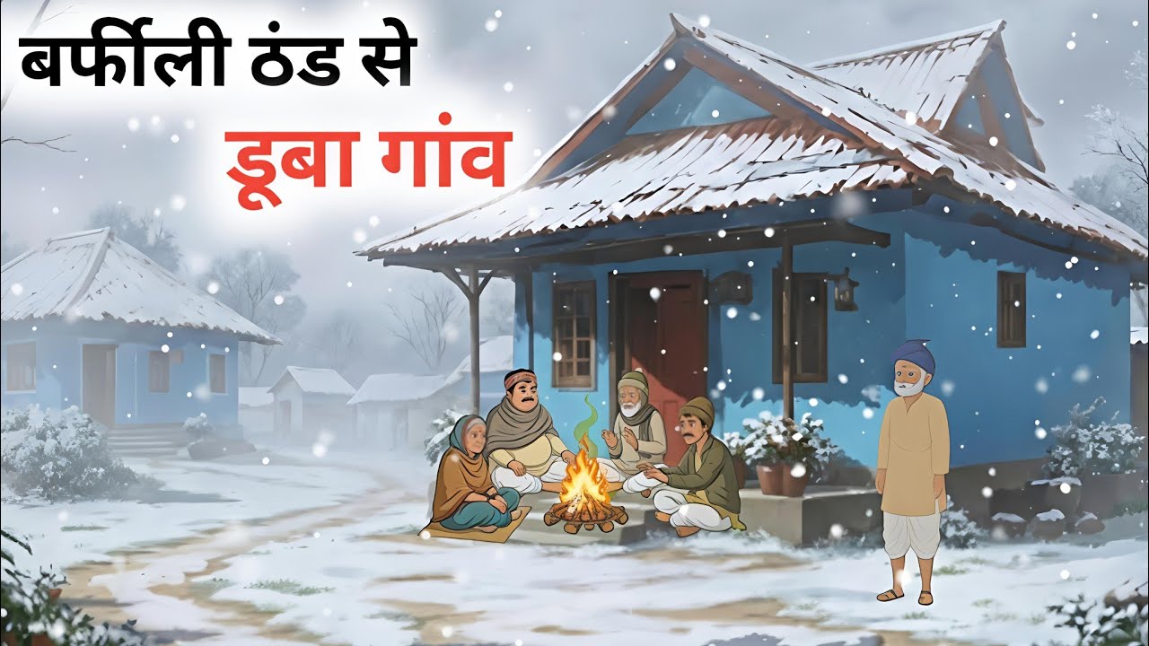 बर्फीली ठंड से डूबा गांव। हिंदी कहानी। Barfeeli Thand se duba Gaon | winters Story |Moral Stories 