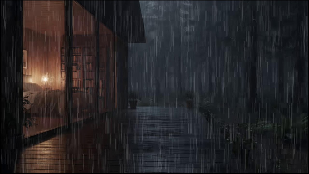Rainy Night in a Forest Cabin 🌲 | Soft rain ambience with steady rain sounds for deep relaxation