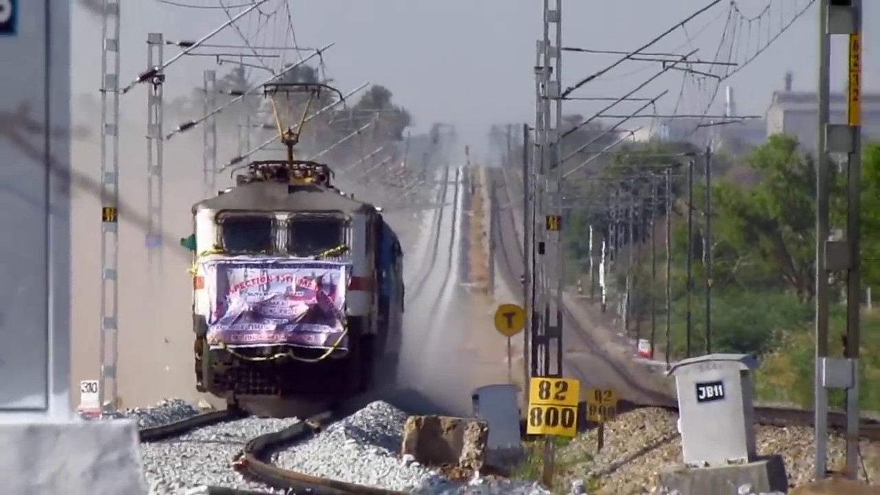 WAP-7 CRS High speed dust raising INSPECTION | Devarapalle line | Indian Railways