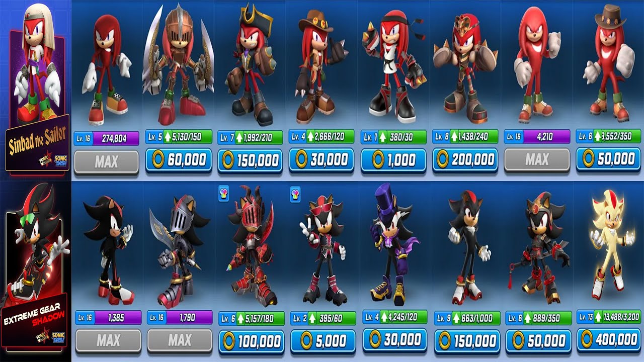 Sonic Forces: Speed Battle All Knuckles vs All Shadow - Sinbad the Sailor & Extreme Gear Shadow Soon
