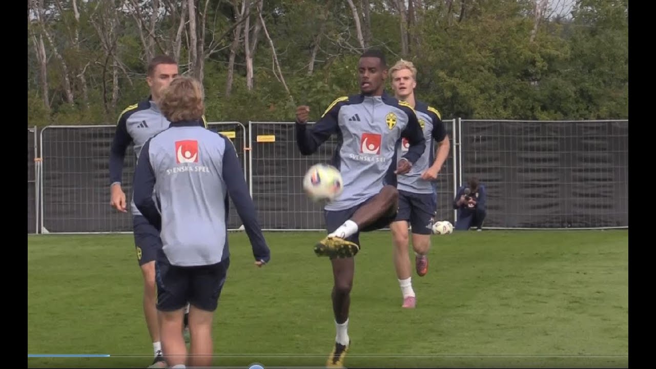 Alexander Isak makes first appearance after record Liverpool signing as Sweden train for WCQs