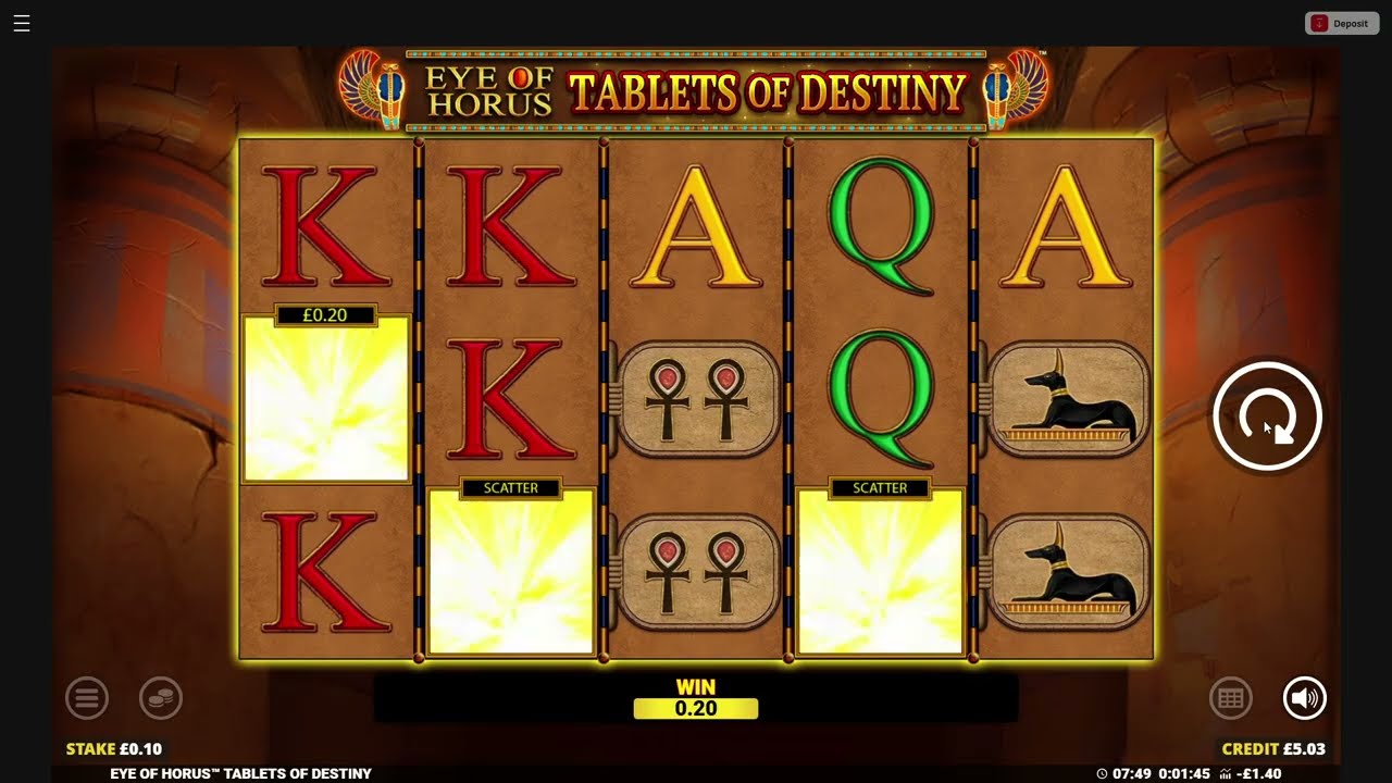 Feature Win in Eye of Horus Tablets of Destiny