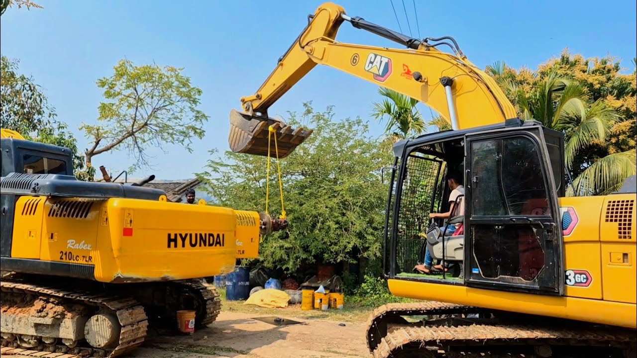 CAT 320D3gc Machine Service and Hyundai long boom machine hydraulic pump repairingr