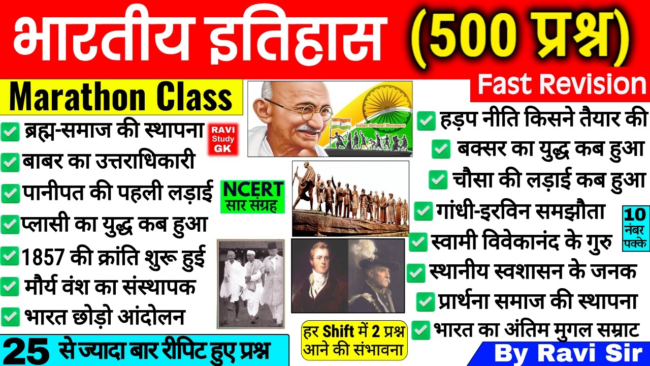 भारत का इतिहास GK | History important Questions| itihas Gk | Marathon Class | ssc railway | Gk Trick