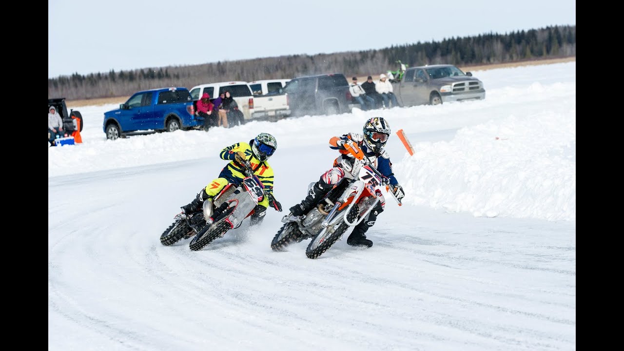 2015 Motorcycle Oval Ice Races - Pigeon Lake RD 2 Alberta Canada