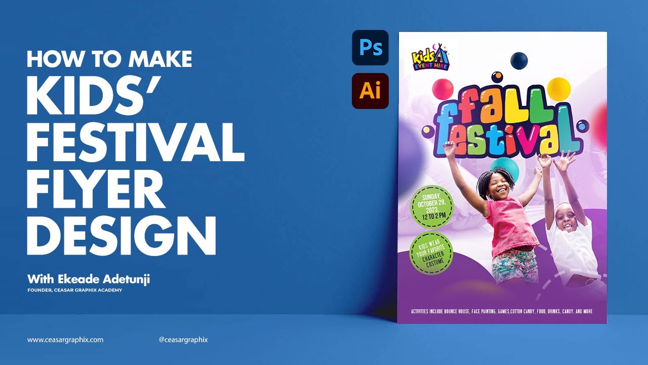 How To Design Kids Festival Flyer  + Design Tips✅😍🔥