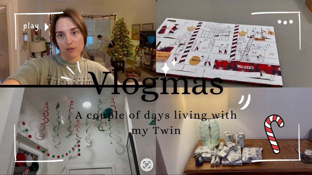 VLOGMAS Wrapping gifts for each other & Decorating for Christmas