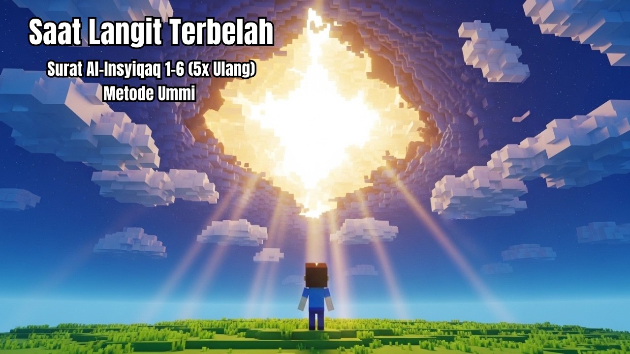 Saat Langit Terbelah | Murottal Anak Al-Insyiqaq 1-6 (5x) | Metode Ummi | Quran for Kids