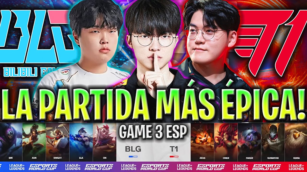 FAKER Y T1 EN LA MEJOR PARTIDA DEL TORNEO! - T1 vs BLG Game 3 EWC 2024 en Español