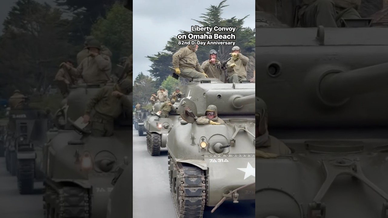 Liberty Convoy on Omaha Beach. 82nd D-Day Anniversary. (Part 1)