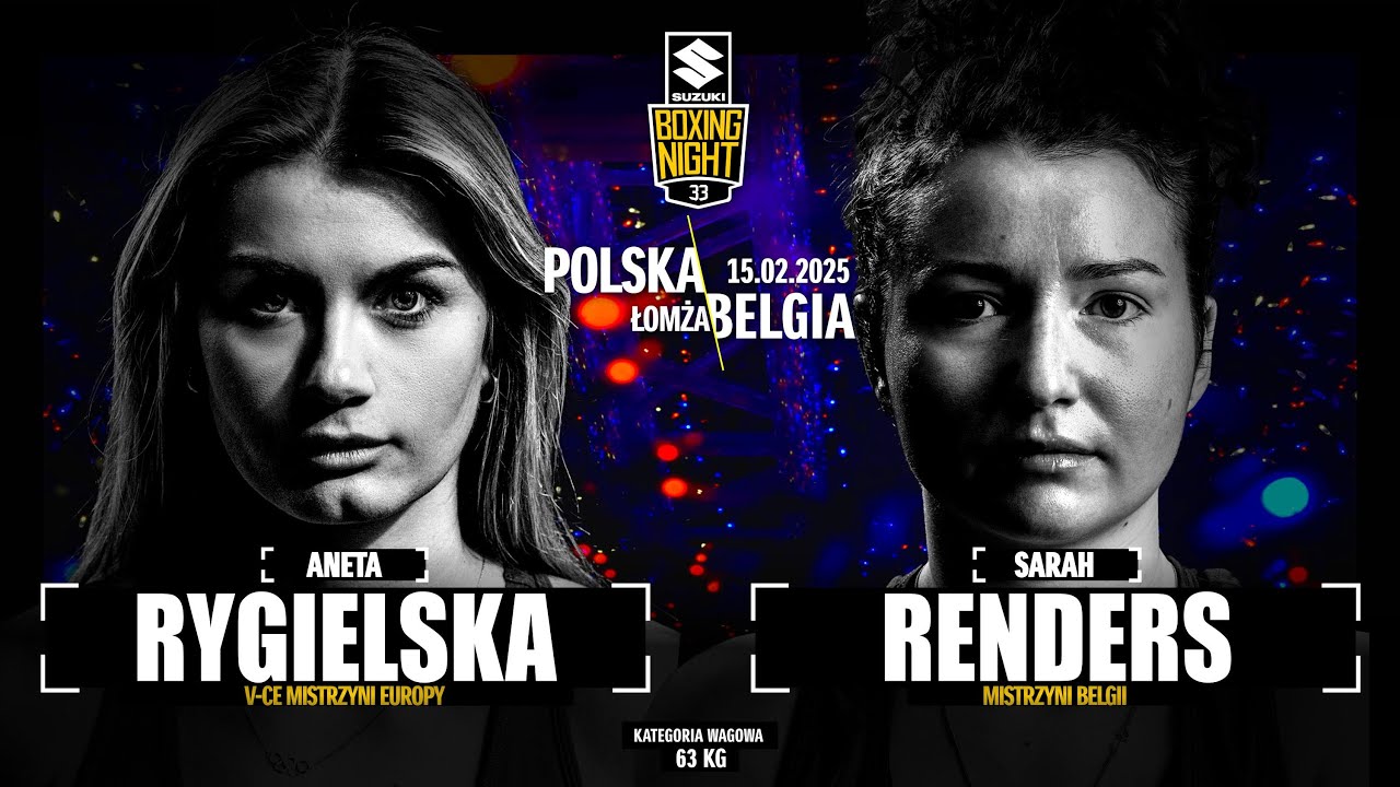 Walka Anety Rygielskiej w meczu Polska vs. Belgia na gali Suzuki Boxing Night 33 w Łomży, 15.02.2025