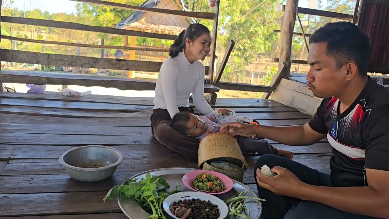 คั่วแมงจีซอนได้จาก เมื่อคืนเกือบกิโล กินข้าวเช้าตำบักถั่ว ธันวาน้อยตื่นแล้ว