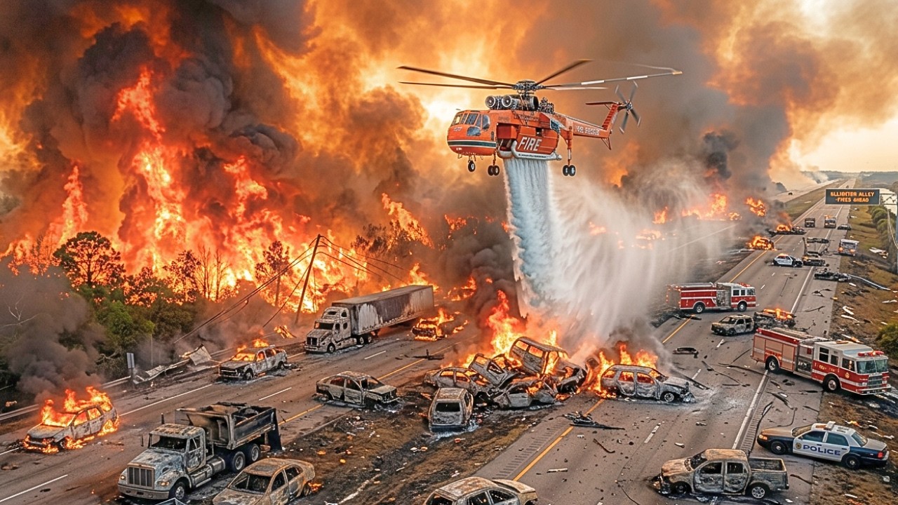 Massive Florida wildfire shuts down Interstate 75- BIGGEST Wildfire In Years, Cypress National Fire!