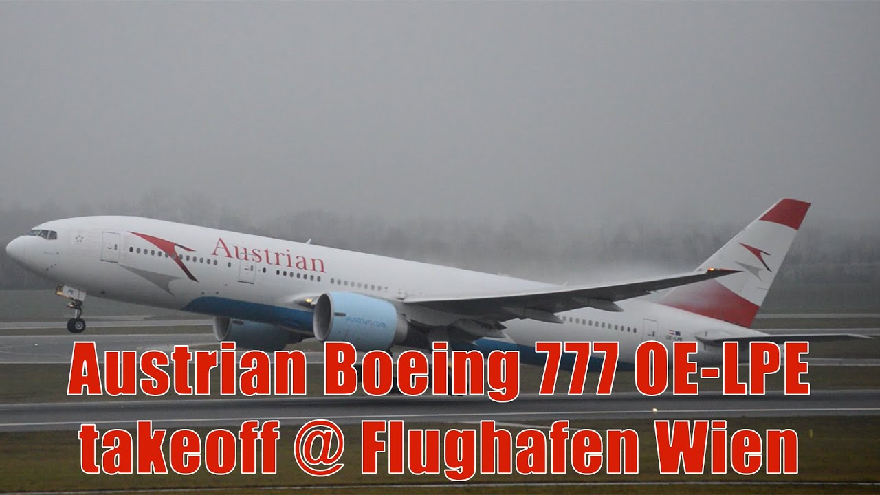 Austrian Airlines 777 takeoff @ Flughafen Wien | OE-LPE