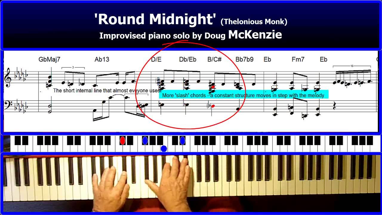 'Round Midnight' - solo jazz piano tutorial