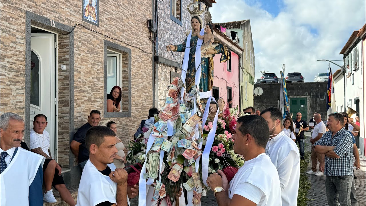 LIVE: Cortejo Recolha das ofertas Rabo de Peixe, São Miguel Açores Portugal - 07.10.2024