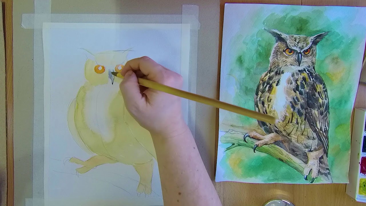 рисуем филина