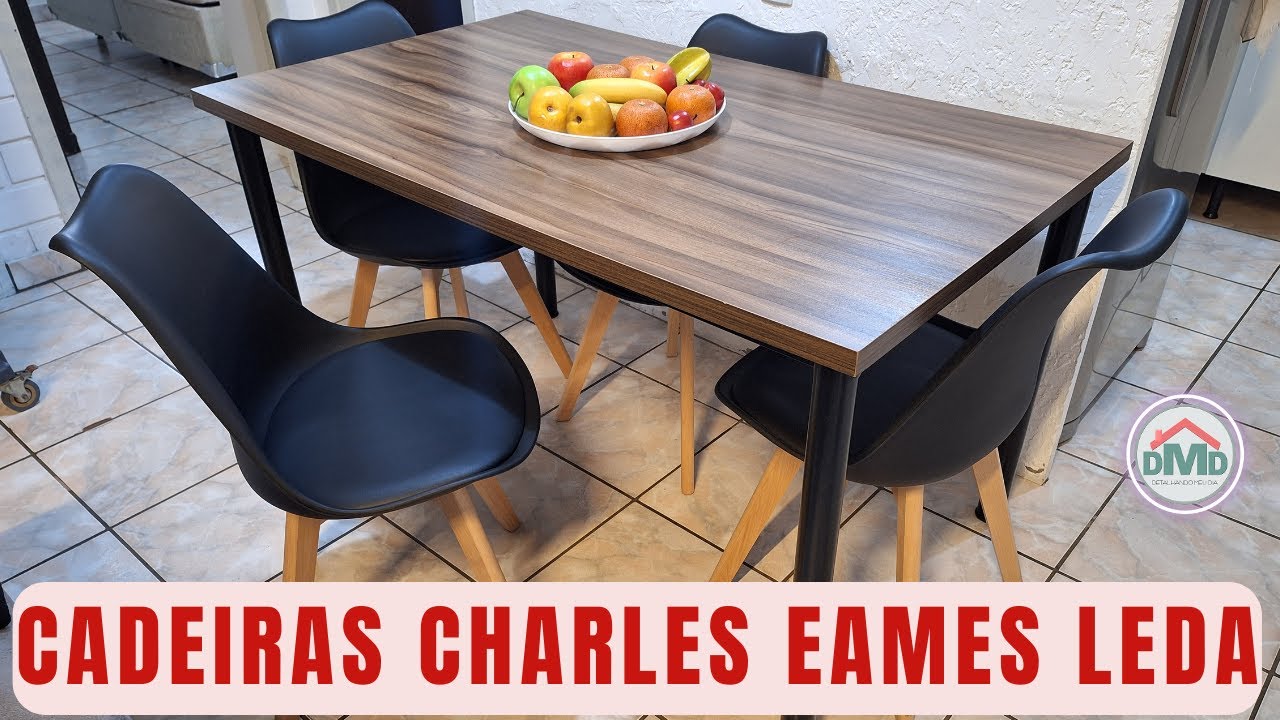 Cadeiras Charles Eames Leda Luisa Saarinen - Design Wood - Estofada - Comprei