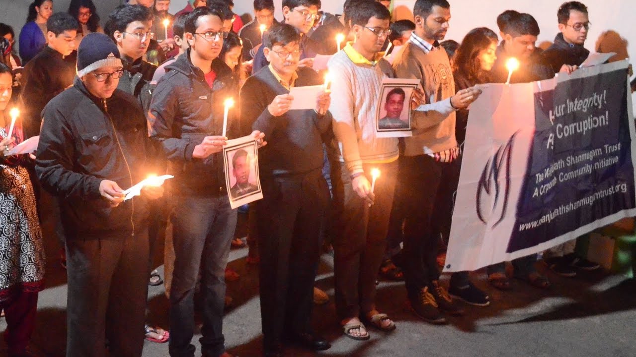 Candlelight vigil and march in honour of Manjunath Shanmugam at IIM Shillong - 19th November, 2016