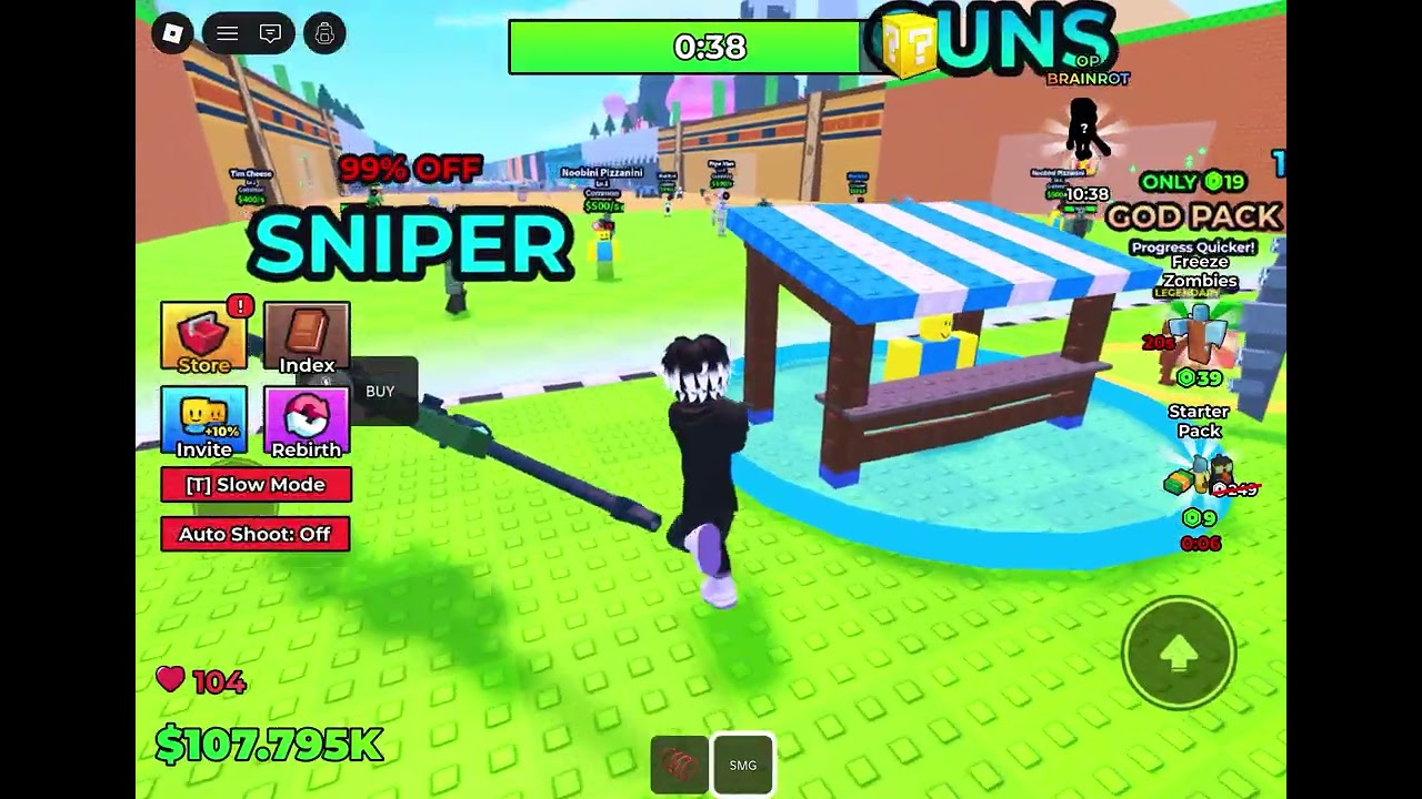 Shoot zombies for brainrots Roblox