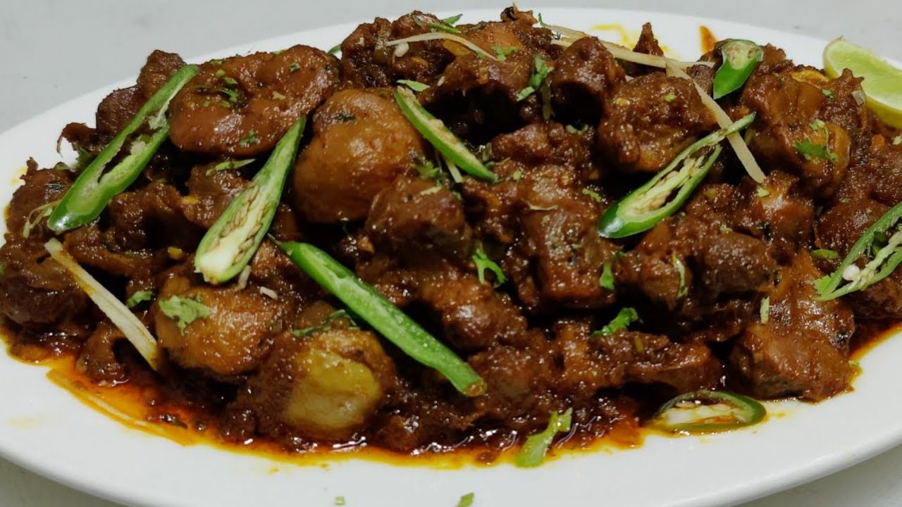 Чатпата с курицей и жареной картошкой | Курица Пота Фрай Масала | Куриный желудок Фрай Масала | Ш...