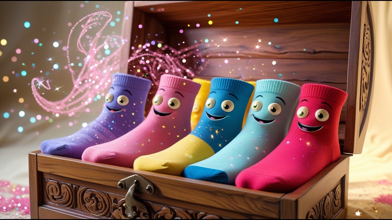 🧦🎶 Seven Little Colourful Socks Song for Kids | 3D Nursery Rhyme Animation ✨