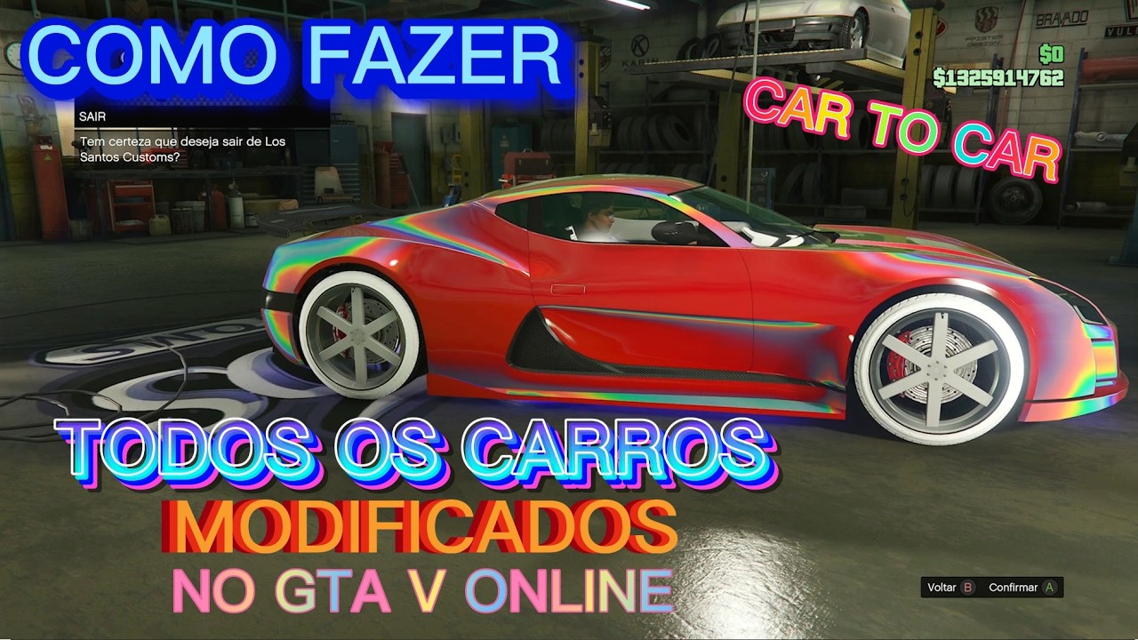 😱COMO FAZER TODOS OS CARROS MODIFICADOS NO GTA V ONLINE CAR TO CAR 1.72😱