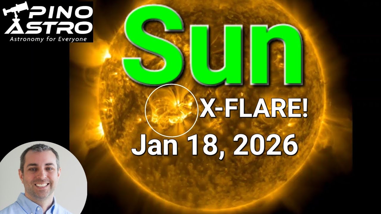 Sun X-FLARE in UV: Jan 18, 2026 