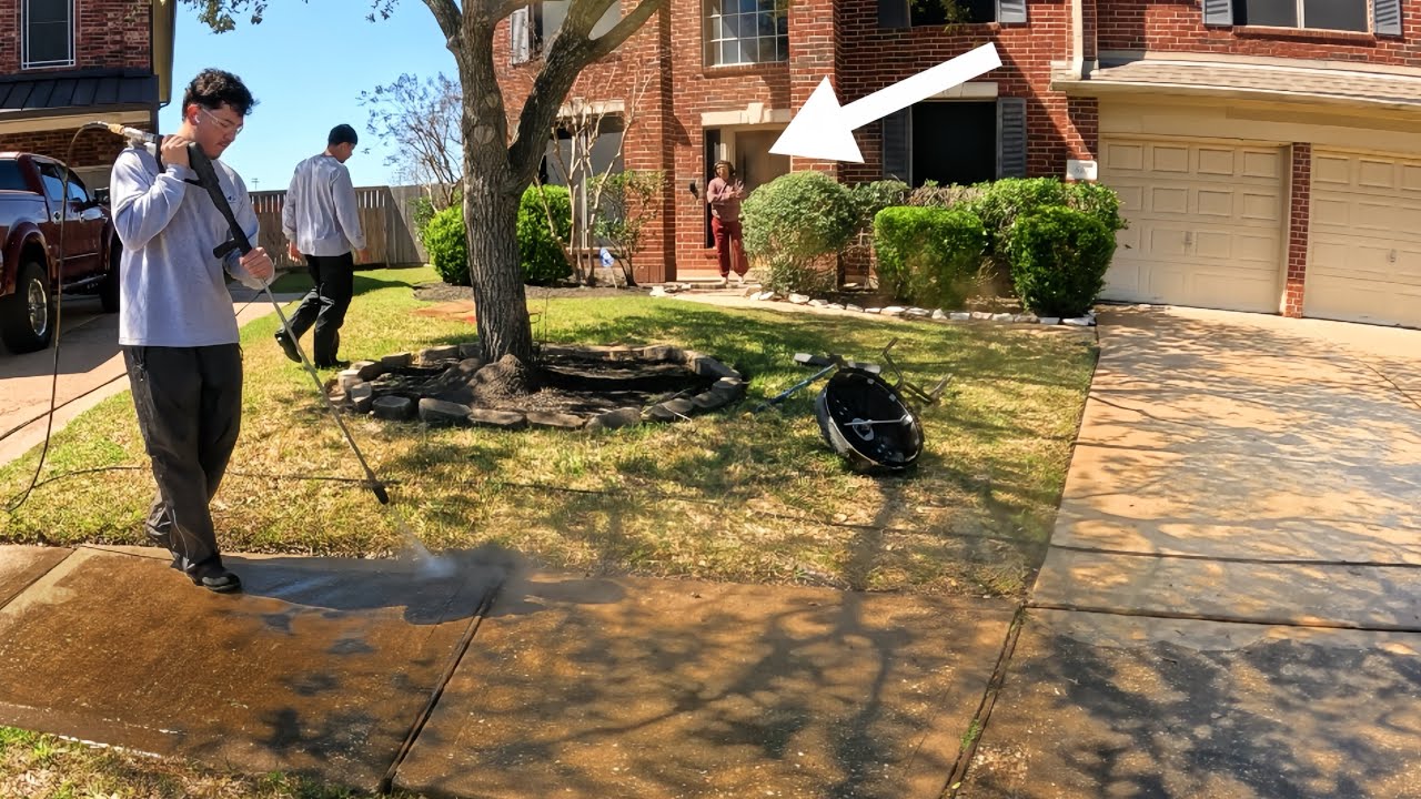 She Told Us to LEAVE… Then Let Us Pressure Wash Her Driveway for FREE
