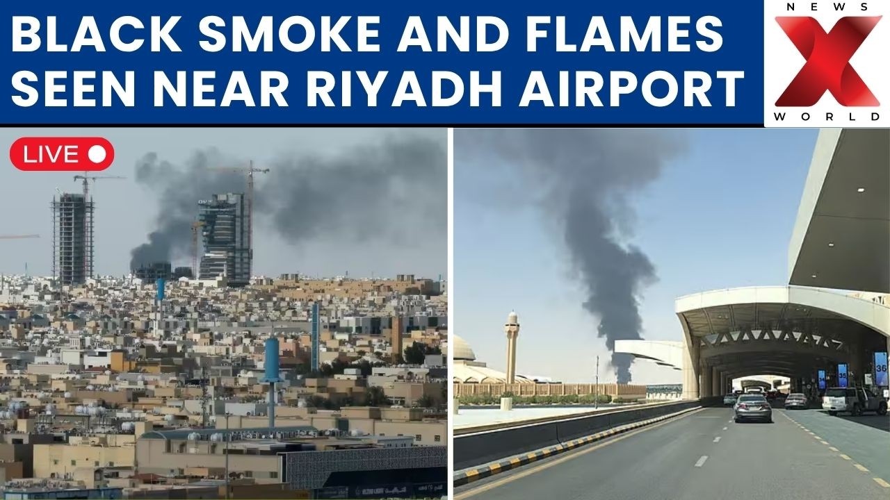 Riyadh Airport Fire LIVE: Huge Black Smoke Plume Sparks Fresh Alarm | NewsX World
