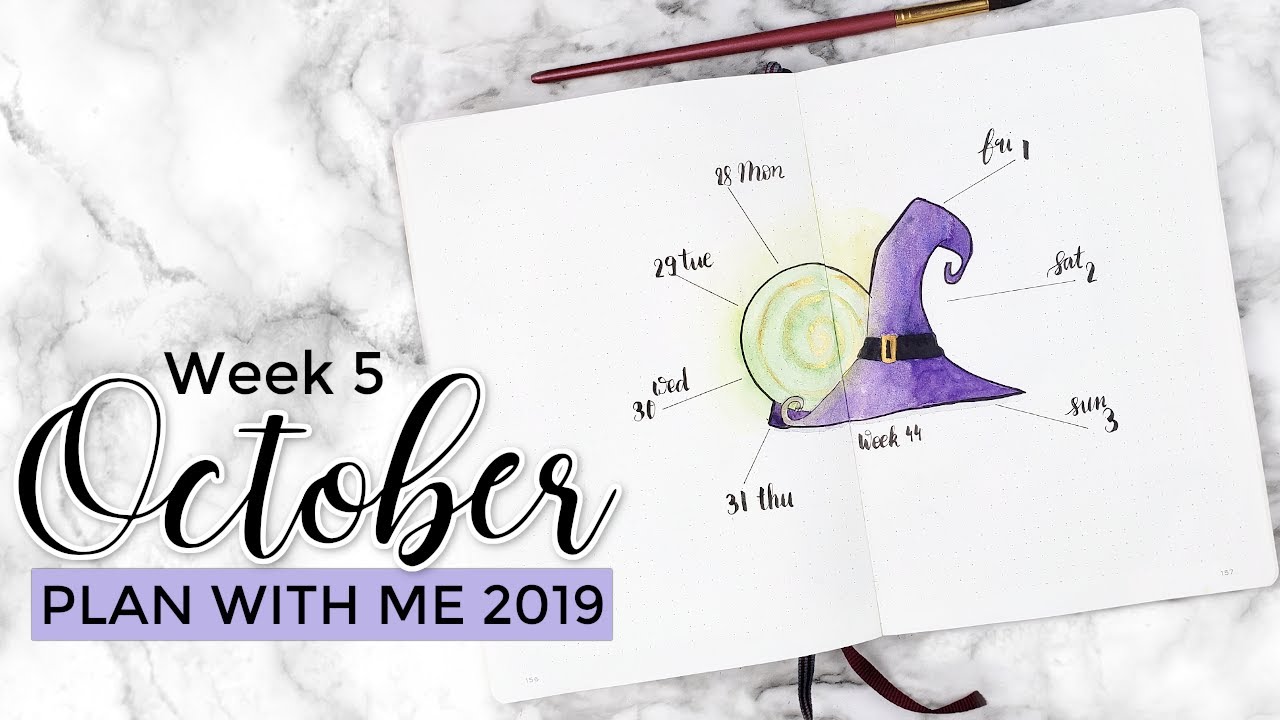 Plan With Me | October 2019 Week 5 | Witches  Bujo Theme