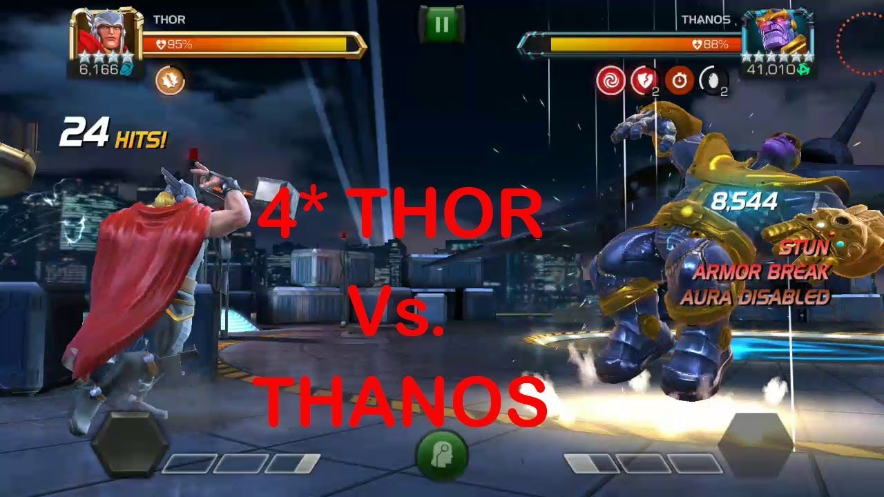 4star thor vs Thanos (uncollected) marvel contest of champion