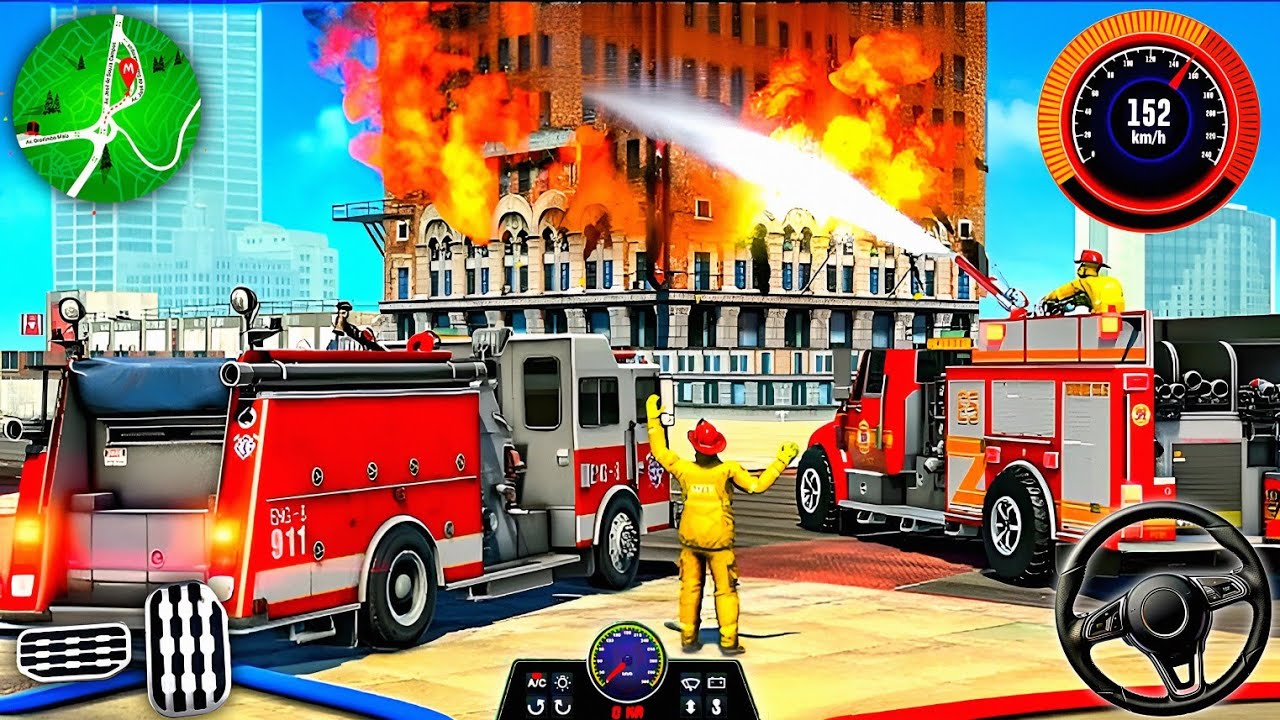 Fire Truck City Rescue Simulator 3D - 911 Emergency Firefighter Rescue Game - Android GamePlay