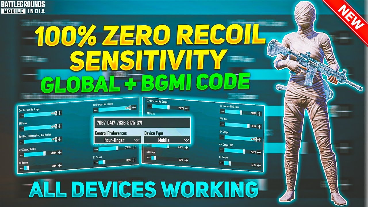 New 2.2 !!🔥100% Zero Sensitivity Settings PUBG Mobile | BEST Sensitivity CODE✅