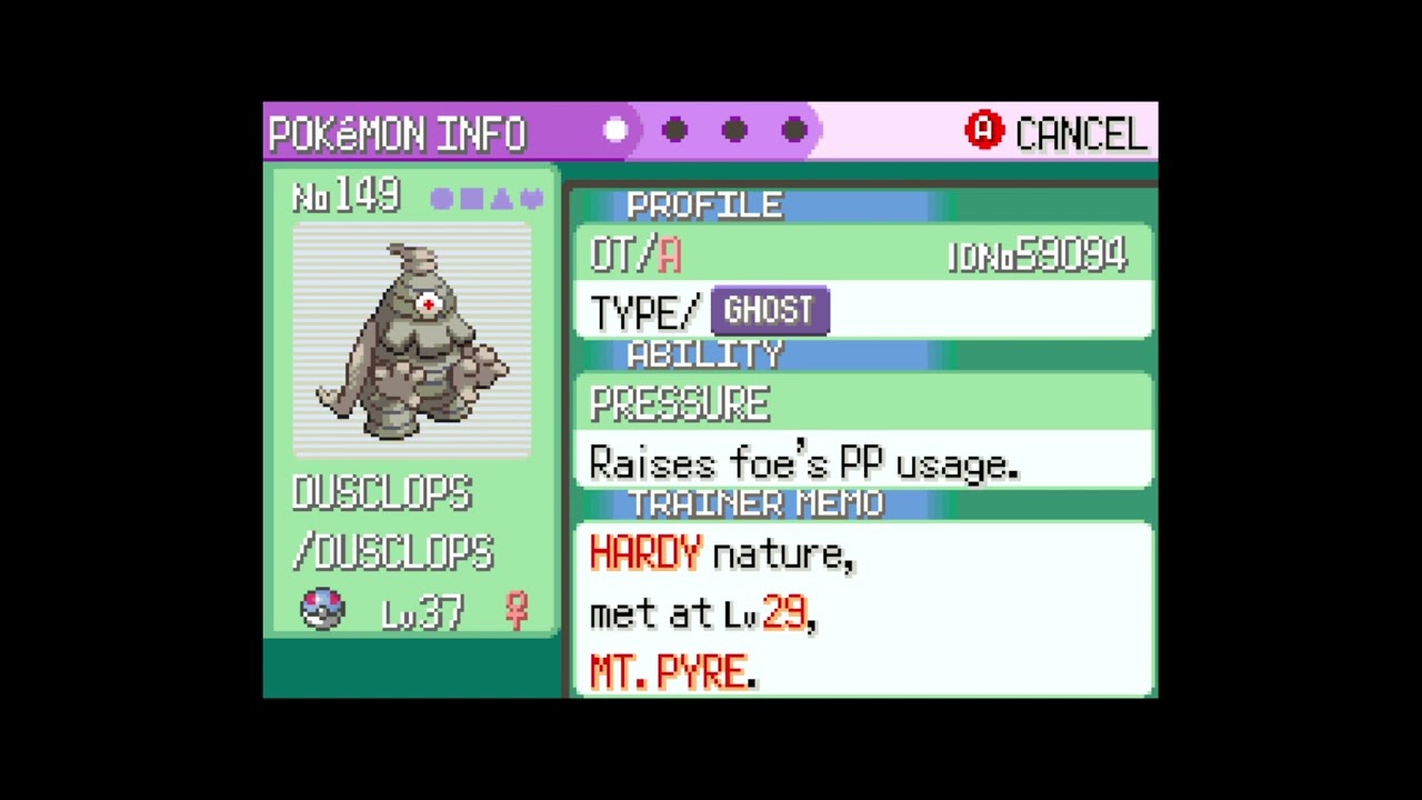 How to get Dusclops in Pokemon Emerald